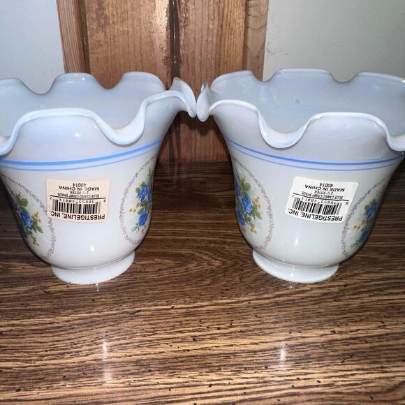 NOS Prestigeline Blue Cameo Crimp Shade 2 1/4” Fitter #40014 Original Mfg Tags - Picture 2 of 10